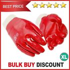 Fully Dipped Red PVC Coated Knit Wrist Rubber Gloves Oil Safety Work Glove Grip