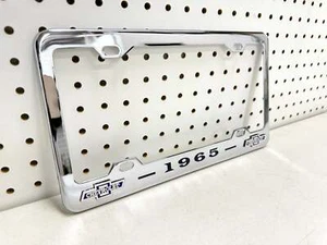 Chevy Impala 1965, Bel Air, Biscayne marco de matrícula cromado logotipos de pajarita - Imagen 1 de 6