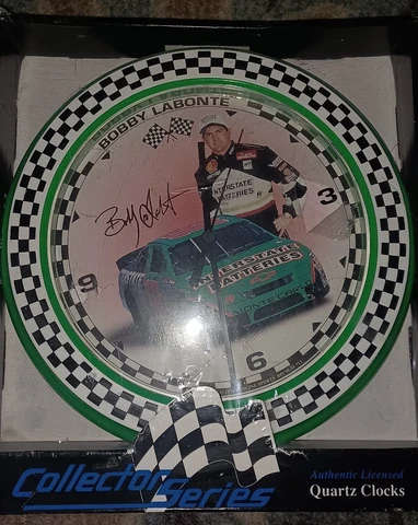 1996 Collector Series Authentic Licensed Bobby Labonte Nascar Quartz Wall Clock Cover