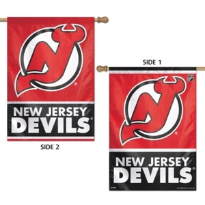 NEW JERSEY DEVILS 2 SIDED HOUSE FLAG 28"X40" VERTICAL BANNER OUTDOOR RATED - Picture 1 of 1