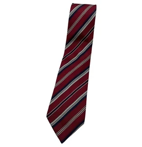 BURBERRYS Men's 100% Silk Necktie LUXURY Tie Burgundy Striped W:3.4" EUC - Picture 1 of 4