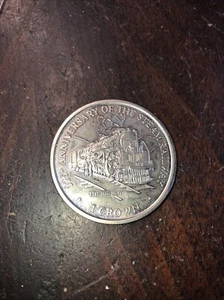 Isle of Man 125th Anniversary Of The Steam Railway 1 Crown Coin 1998 # - Picture 1 of 2