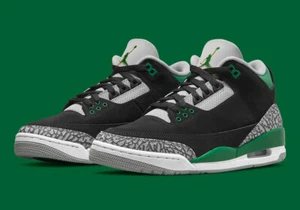Nike Air Jordan 3 Retro Kieferngrün Größe 12. CT8532-030 SCHWARZ/SILBER/WEISS/GRÜN - Bild 1 von 6
