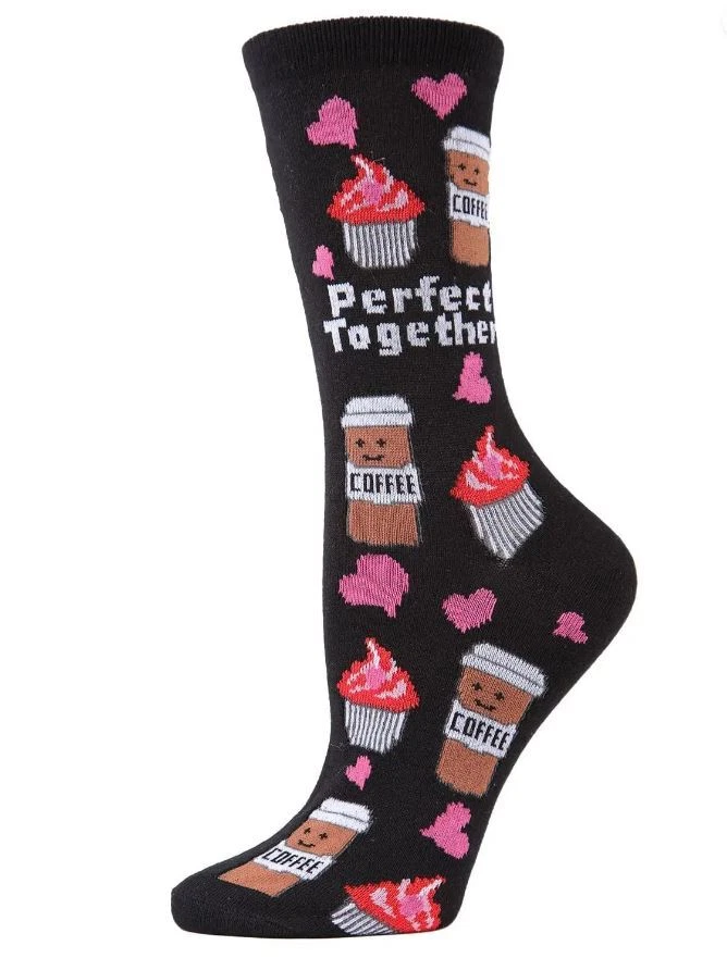 Perfect Together Coffee & Cupcake Bamboo Crew Socks - Image 1 of 1