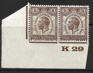1929 11/2d PUC Control K 29 coppia NON MONTATI COME NUOVI - leggera piega - Foto 1 di 1