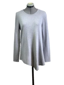 Lord & Taylor hellgrauer Kaschmir Pullover asymmetrischer Saum, L - Bild 1 von 5