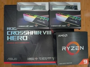 Used ASUS Crosshair VIII Hero AMD Ryzen 5900X G.Skill 32GB 4x8GB DDR4-3600 combo - Picture 1 of 18