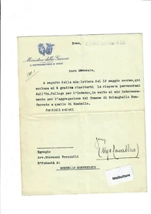 Lettera dattiloscritta inviata da Ugo Cavallero Generale e Maresciallo d’Italia - Picture 1 of 1