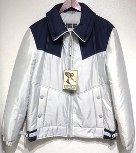 NEW vintage HCC SILVER & NAVY Ski Jacket size 48 Henri Charles Colsenet 80s/90s - Picture 1 of 12