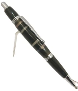Sierra "click pen" - Chrome & Black Trims - Black Resin Body With White Brass... - Picture 1 of 5