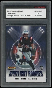Drake Maye 2024 Panini Instant Spotlight Rookies NFL Rookie Card 1st Graded 10 - Bild 1 von 1