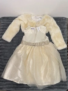 Blueberi boulevard tulle dress and coat 2 piece size 2T Gold. New with tag. - Picture 1 of 5