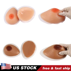 Self Adhesive Drop Shaped Silicone Breast Forms For Mastectomy Crossdresser - Picture 1 of 18