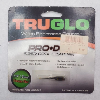 Truglo Pro Dot Fiber Optic Sight Pin TG841Y Yellow Pin .019 Compound Bow Archery - Image 1 of 4