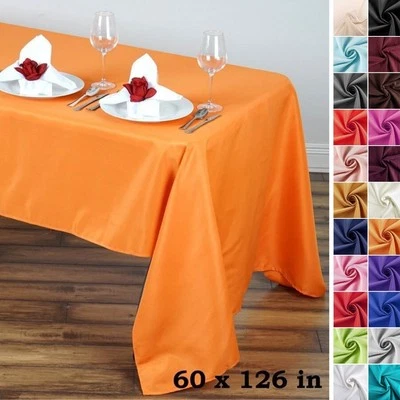 60x126-Inch RECTANGULAR Polyester Tablecloths Restaurant Catering Home Wedding - Image 1 of 2