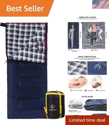 Saco de dormir estilo sobre de franela de algodón para clima frío - felpa tamaño adulto Foto 1 de 4