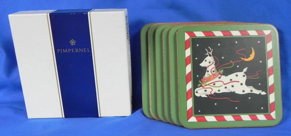 Juego de 6 Posavasos de Vacaciones Pimpinela "Candy Sticks", Cuadrados de 4-1/8", en Caja Exc. Foto 1 de 4