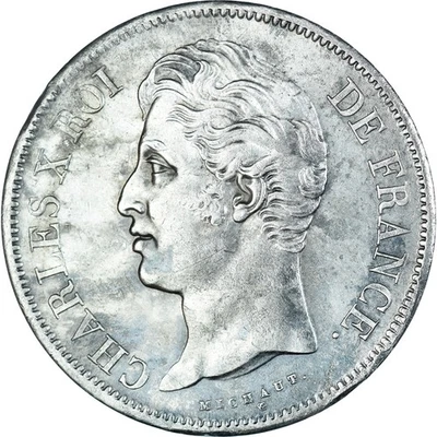 [#1063381] Moneda, Francia, Carlos X, 5 Francos, 1828, Rouen, EF, Plata, KM:728,2 Foto 1 de 2