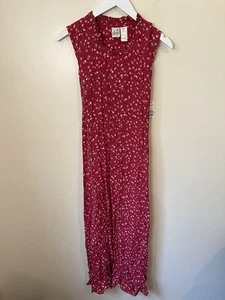 Duo Maternity Damen Maxikleid rot Blumen Größe Small neu mit Etikett - Bild 1 von 6