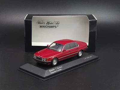 Minichamps 1/43 BMW 7-Series (E32) 1986, burgundy red (diecast model) - Image 1 of 4
