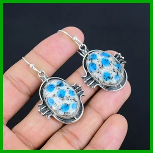 Friendship Day Deal 925 Sterling Silver Natural K2 Jasper Drop Earrings Jewelry - Picture 1 of 6