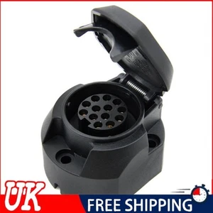 13 Pin Plastic Euro Socket Trailer Plug Towbar Light Connector Adapter - Picture 1 of 12