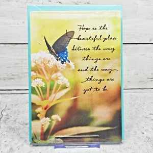 Hallmark Thinking Of You Grußkarte 5x7 Schmetterling Blumen Hoffnung - Bild 1 von 9