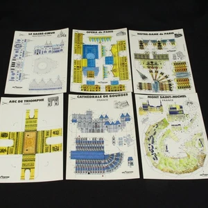 Postcard Model of Paris Monuments 3-Dimensional 1990 Lot of 6 - Picture 1 of 13