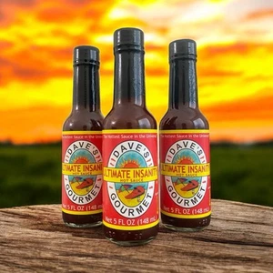 Super Spicy Hot Sauce 5oz (148 Ml) 3er Pack Ultimate Insanity Daves Gourmet - Bild 1 von 2