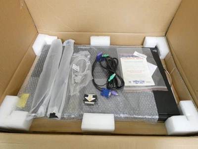 Tripp Lite KVM Switch B070-016-019 6-Port Rack Console w/Cables - Image 1 of 4