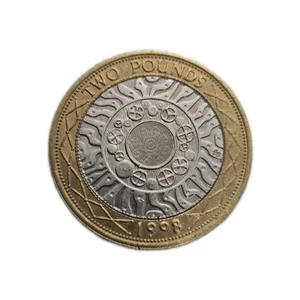 1998 United Kingdom UK 2 Two Pound Coin Standing On The Shoulders Of Giants - Picture 1 of 6