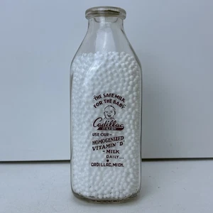 Quart Pyro Milchflasche Cadillac Dairy CADILLAC MICHIGAN MICH MI - Bild 1 von 9