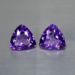 6.07Ct (2Pcs) Trillion Cut_ Sparkling Natural Purple Amethyst _ Brazil - Picture 1 of 1