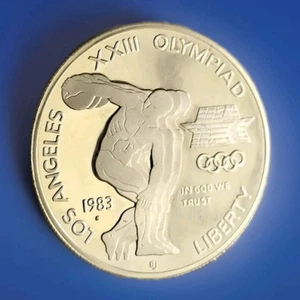 1983 S Los Angeles Olympiad 90% Silver Commemorative Gem Proof Dollar KM 209 - Picture 1 of 7