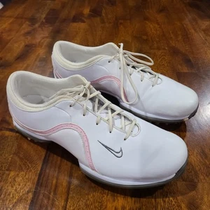 Nike Ace Golfschuhe Damengröße 9,5 weiß pink Schnürschuhe Leder weiche Spikes - Bild 1 von 7