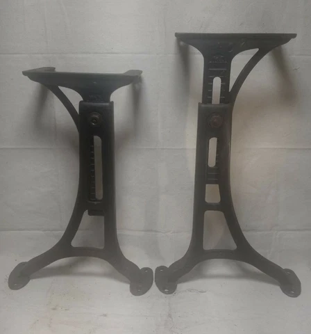 Vtg Cast Iron Kenney Wolkins Boston No.5 Adjustable Industrial Legs Table Base Cover
