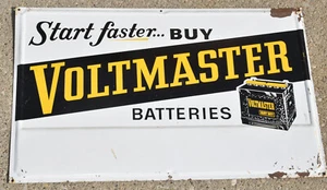Vintage Voltmaster Batteries Gas Service Station Advertising Metal Sign - Picture 1 of 4