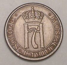 1952 Norway Norwegian One 1 Ore Crowned Monogram Coin VF+