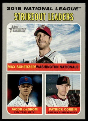 2019 Topps Heritage Max Scherzer Jacob deGrom Corbin LL #71 - Image 1 of 2