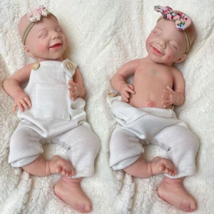 18" Lifelike Reborn Baby Full Silicone Body Floppy Newborn Doll Painted April - Picture 1 of 14