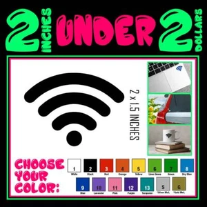 2" Wifi Aufkleber Vinyl gestanzt Aufkleber Wi Fi Logo Symbol kostenlose Internetverbindung - Bild 1 von 5