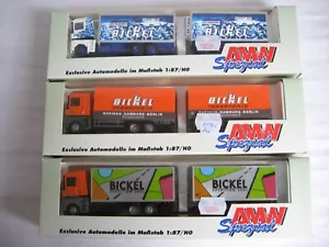 Z535* AWM Spezial 1:87 Lkw Konvolut Spedition "Bickel" 3 Stück OVP AMW - Bild 1 von 4