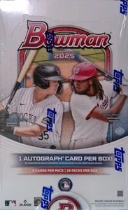 🔥 2025 Bowman Baseball Hobby Box - 1 Chrome AUTO *IN HAND* *FAST SHIPPING*🔥 - Bild 1 von 7