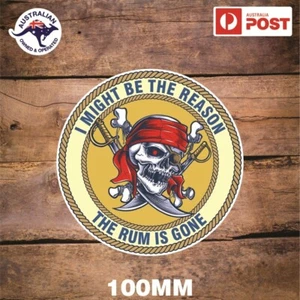 PIRATE STICKER RUM FUNNY FOR BOAT TACKLE BOX TOOLBOX MAN CAVE BEER FISHING GEAR - Picture 1 of 1