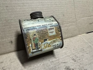 1984 Vintage Vermont Absolutely Pure Maple Syrup Log Cabin Tin Can -V01 - Picture 1 of 5