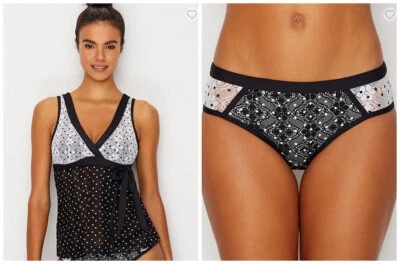 Nuevo con etiquetas $130 Anne Cole Signature en primer punto de encaje traje de baño tankini e inferior talla S Foto 1 de 4