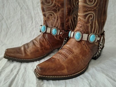 Correas para zapatos Sendra de cuero azul con tachuelas para mujer (2) Foto 1 de 4