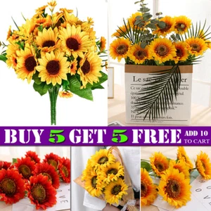 Artificial Sunflowers for Bridal Bouquet Wedding Home Garden Hotel Decoration - Picture 1 of 14