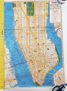 Mappa di New York Numero civico e guida transito 20X28” poster vintage - ottima stampa - Foto 1 di 3