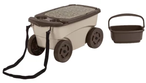 Rolling Garden Scooter 4 Wheel Portable Grass Dirt Roll Gardening Supplies Store - Picture 1 of 8